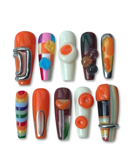 So'Claws - création press-on nails collection Back to the 70's