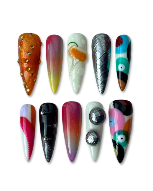 So'Claws - création press-on nails collection Back to the 70's
